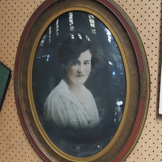 framed vintage hand coloured portrait photograph