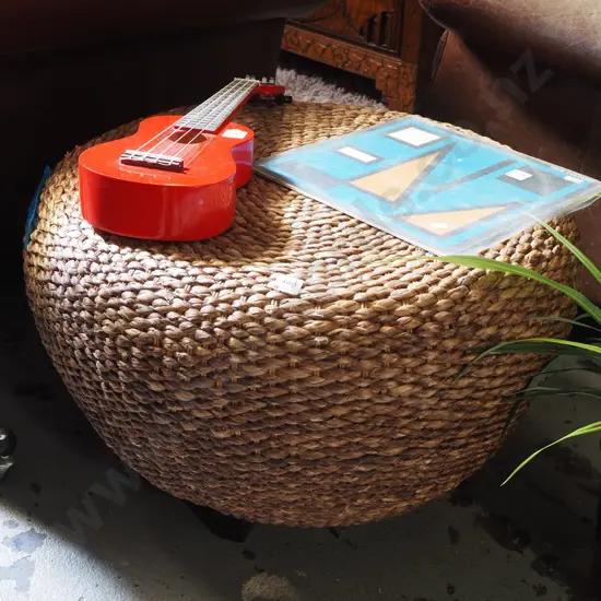 woven seagrass ottoman