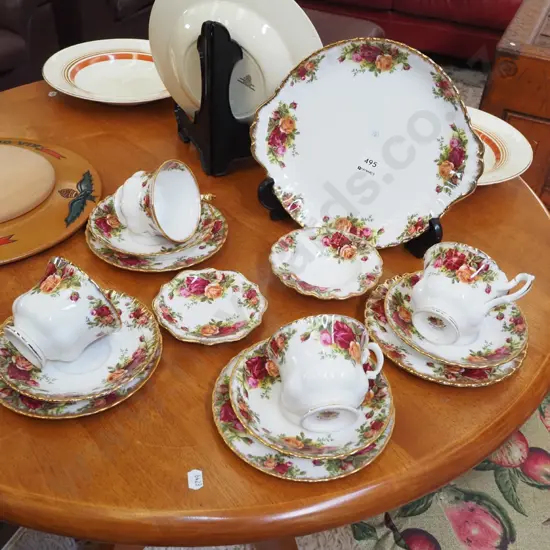 Royal Albert Old Country Rose 14 piece tea set