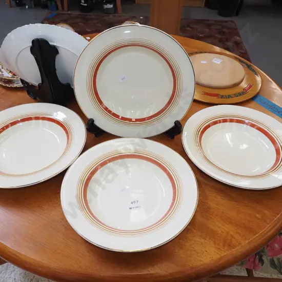 4x Wedgwood striped soup bowls