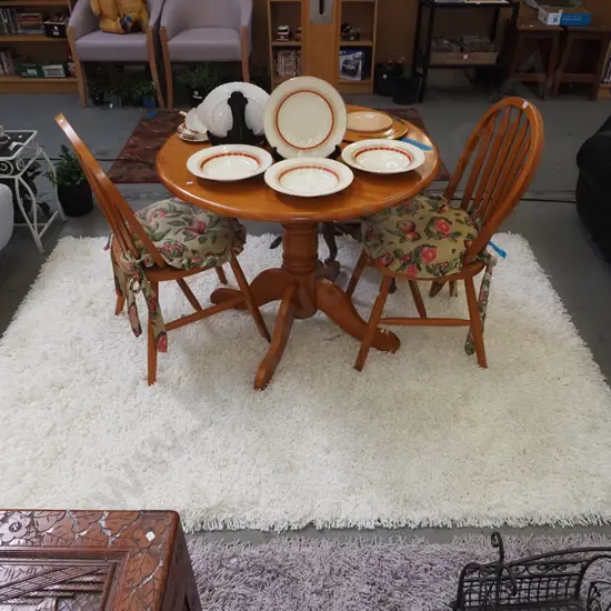 tufted white acrylic floor mat L2240 W1500