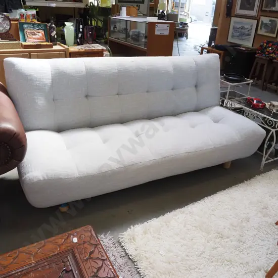 grey deep buttoned contemporary divan bed  - excellent condition