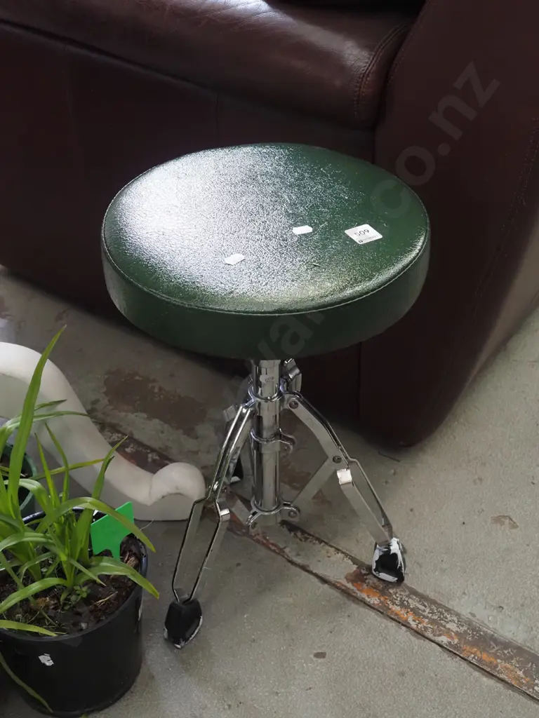 green vinyl drummers stool Image 1++