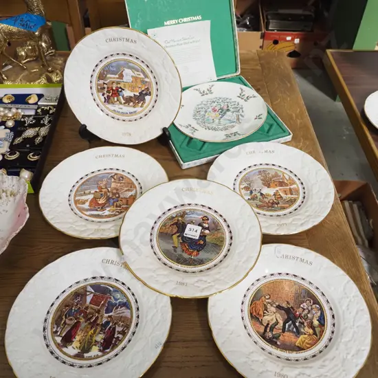 various Coalport Christmas plates, Doulton Christmas plate