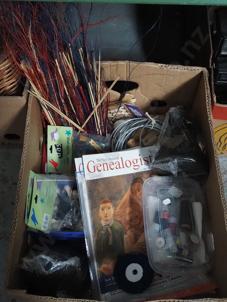 box; craft supplies, pegs etc Image 1++