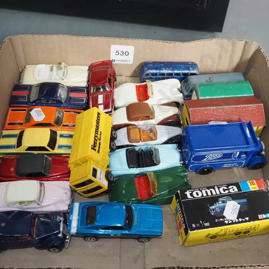 box of model vehicles