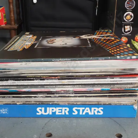 box of LPs