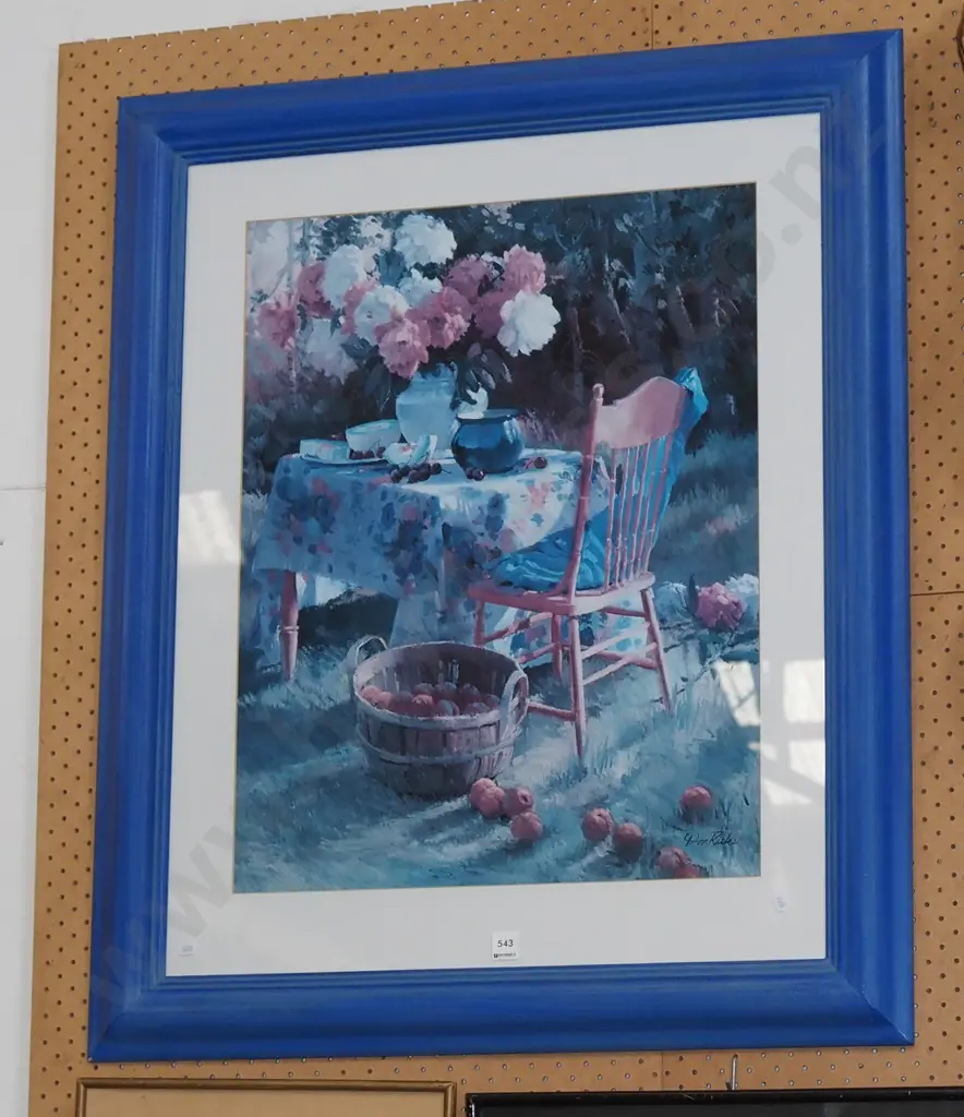 large framed print - outdoor table and chairs Image 1++