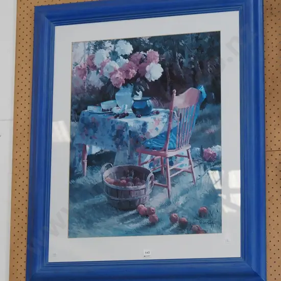 large framed print - outdoor table and chairs