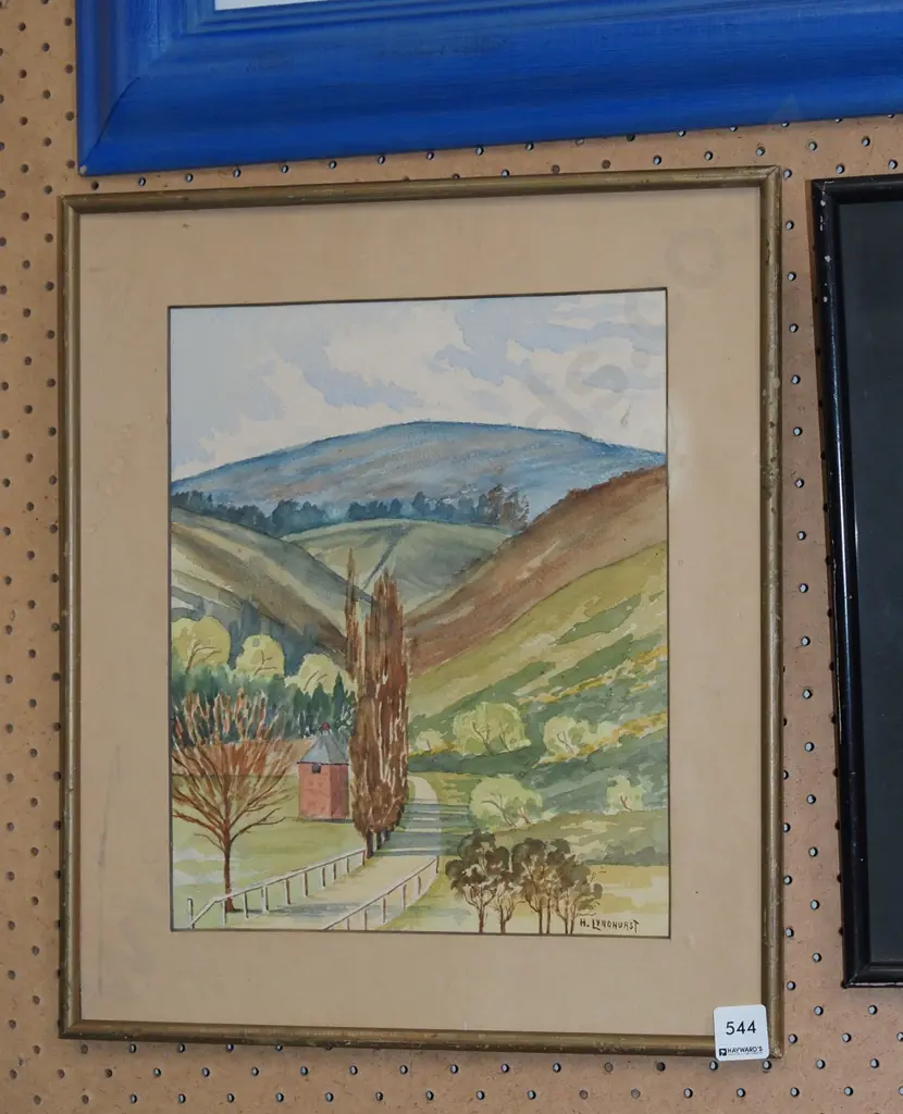 framed watercolour - landscape - missing glass Image 1++