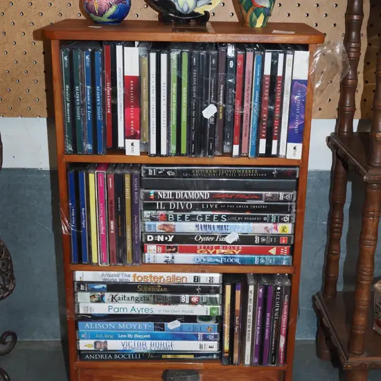 small wooden bookcase - CDs, DVDs H500