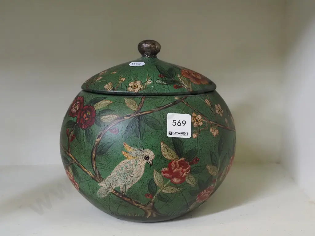 floral decorated lidded bowl H230 Image 1++