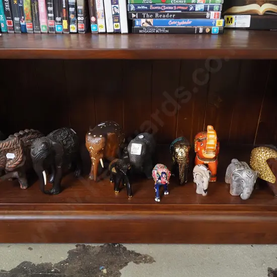 assorted elephant figurines