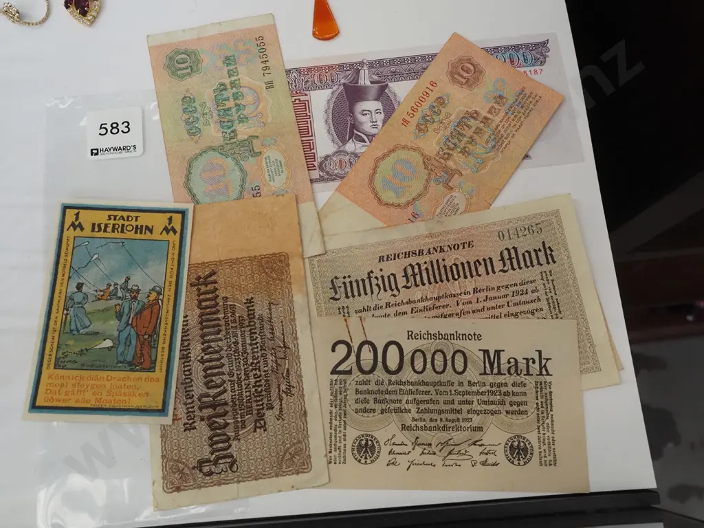 various bank notes and coupons Image 1++