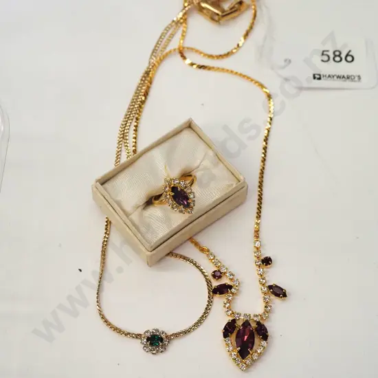 gold plated ring, necklaces, pendant, bracelet