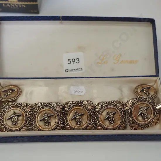 plated/plastic - bracelet, clip on earrings