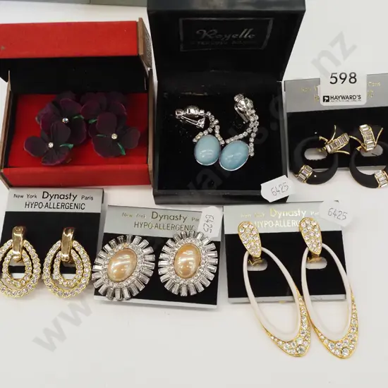 various clip on earrings