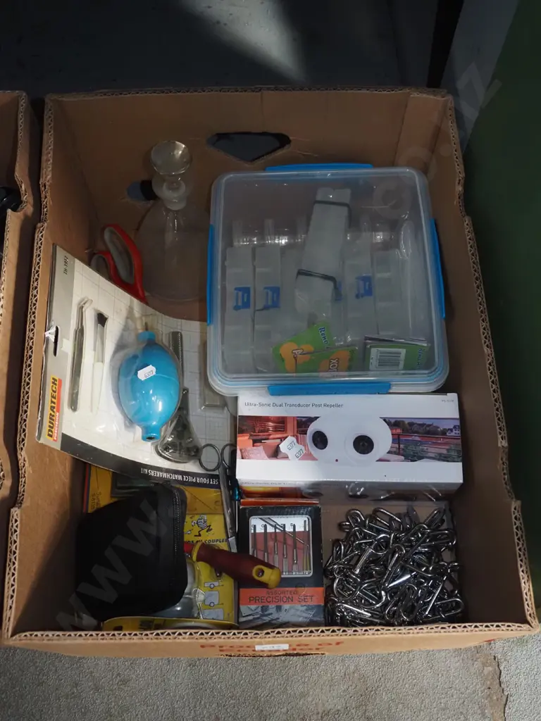 box; pill containers, watch makers kit etc Image 1++