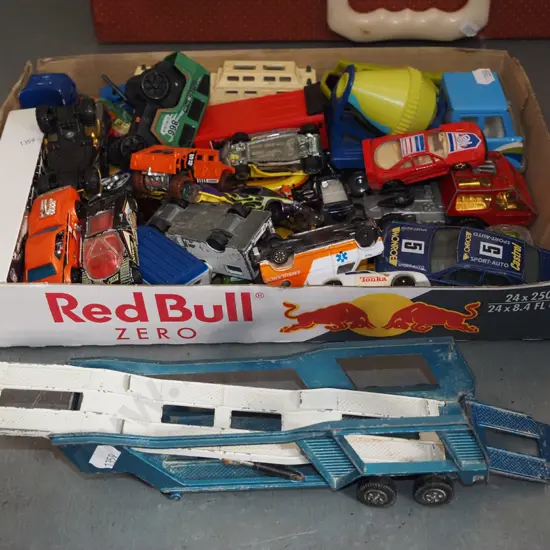 box; toy vehicles