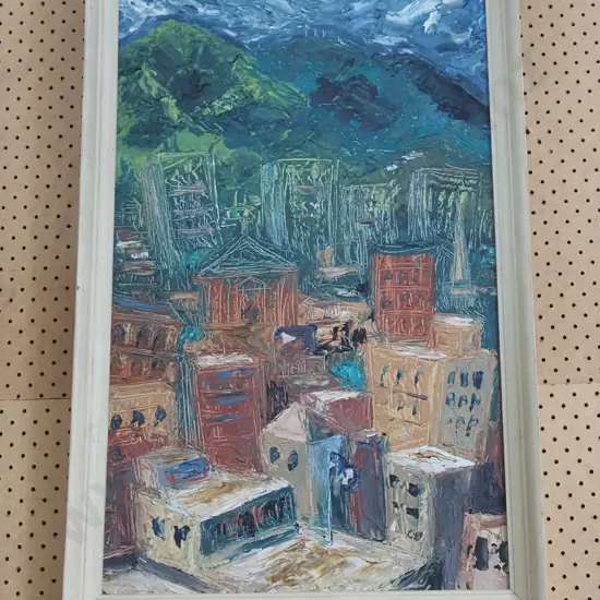 oil on board - city scape