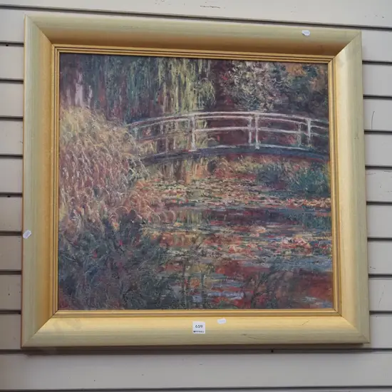 framed Monet print