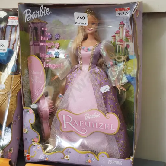 boxed Barbie Rapunzel - damage to box