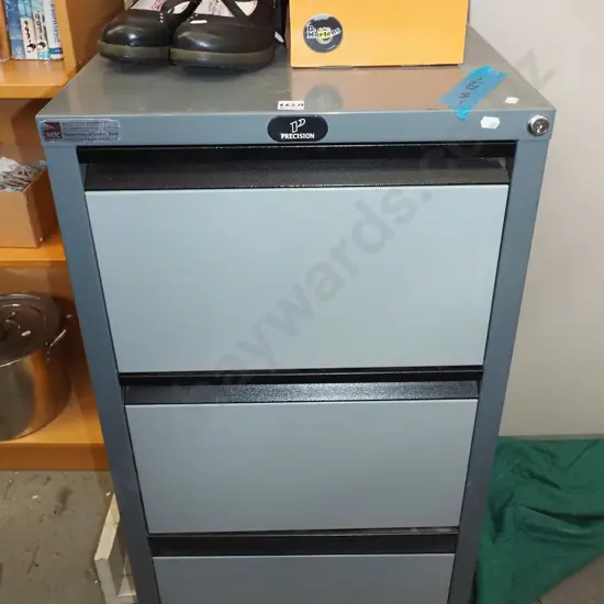 Precision 3 drawer metal filing cabinet - no key