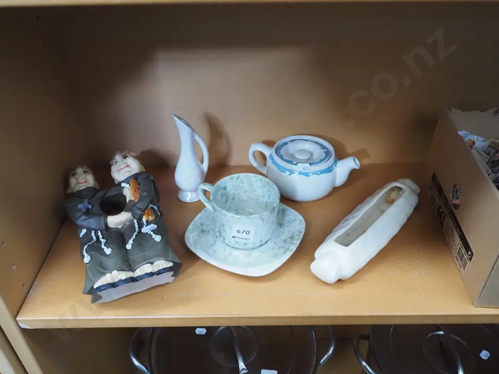 monk themed bottle holder, miniature tea pot etc Image 1++