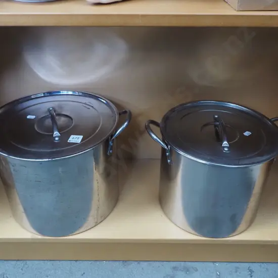 2x stainless steel stock pots