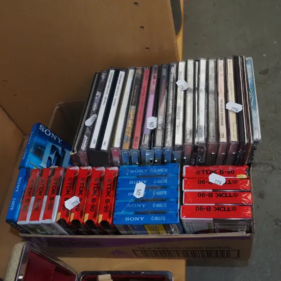 CDs, blank tape cassettes