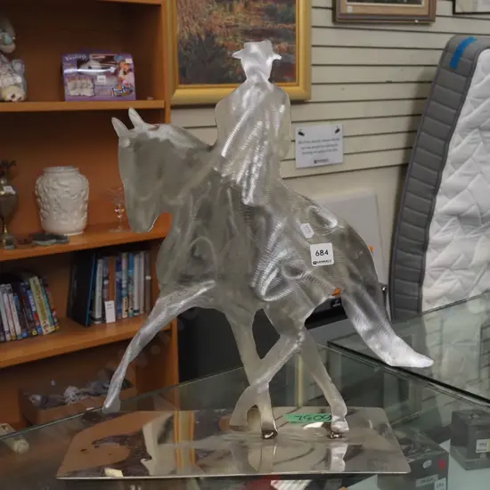 metal cut out rider and horse H440