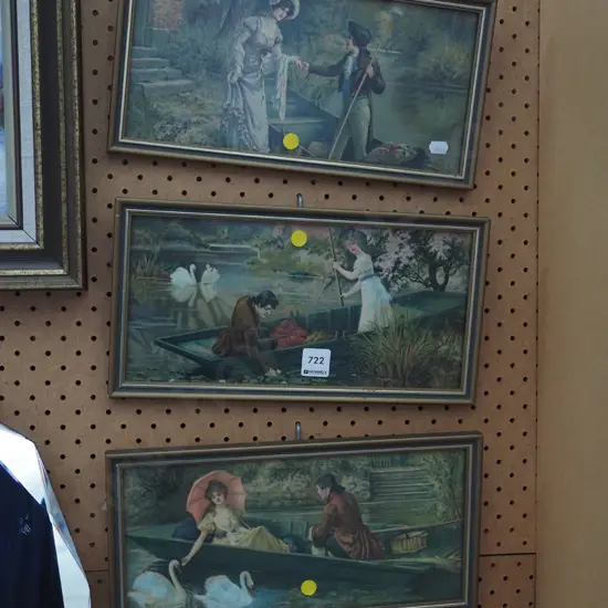 3x punting prints - yellow dots