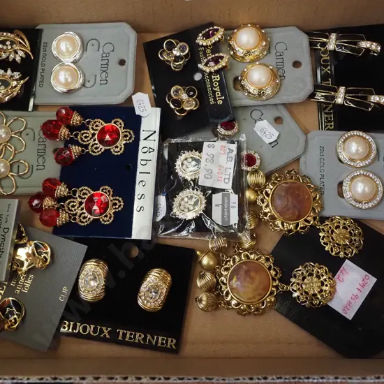 box of clip on earrings
