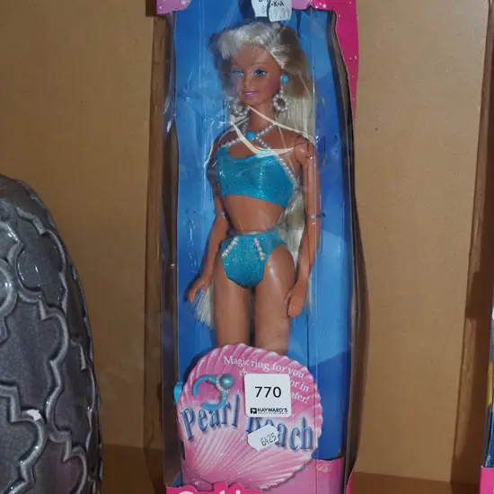 boxed Barbie Pearl Beach - damage to box