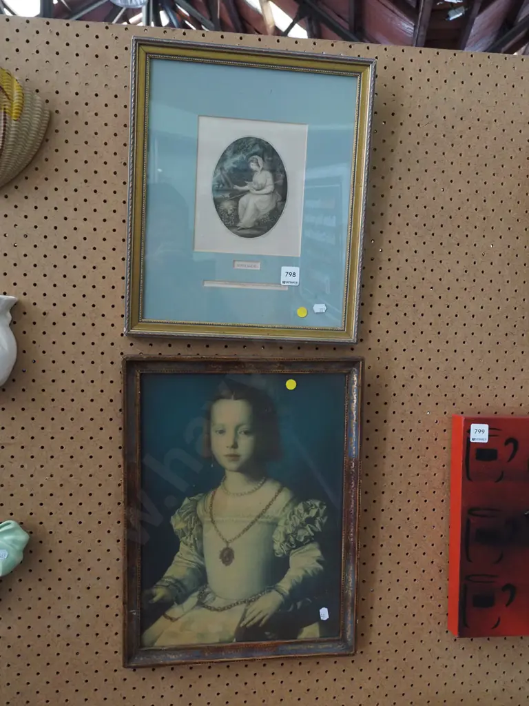 2x framed prints - portraits - yellow dots Image 1++