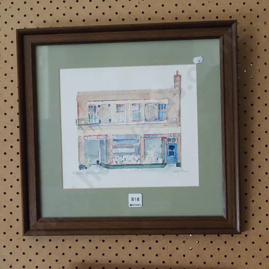 framed watercolour - St Andrew St Traders