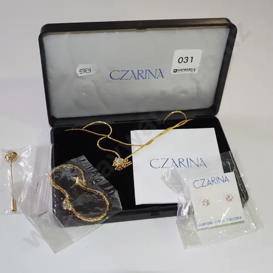 cz earrings, pendant, hat pin etc