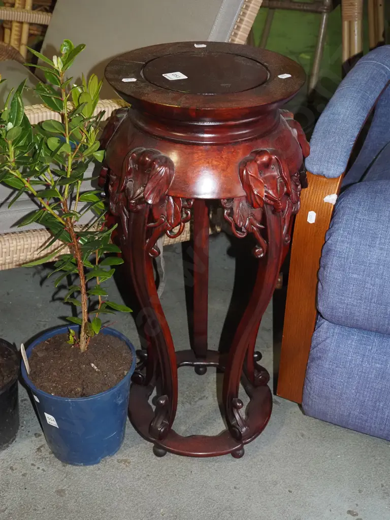 reproduction mahogany jardiniere stand - missing decorative elements H630 Image 1++