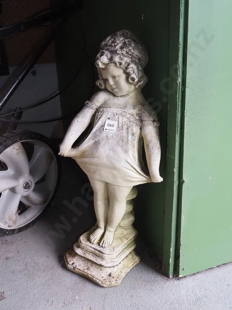 concrete girl garden ornament - some damage Image 1++