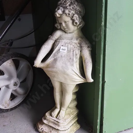 concrete girl garden ornament - some damage