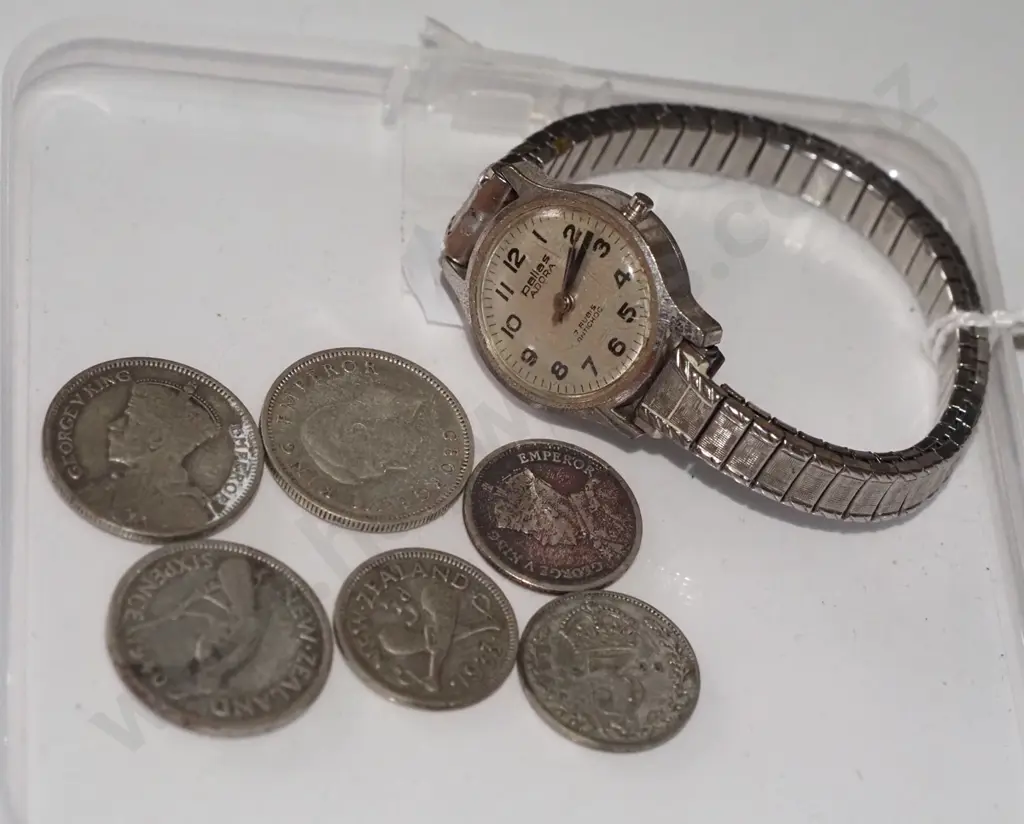 various coins, wristwatch Image 1++