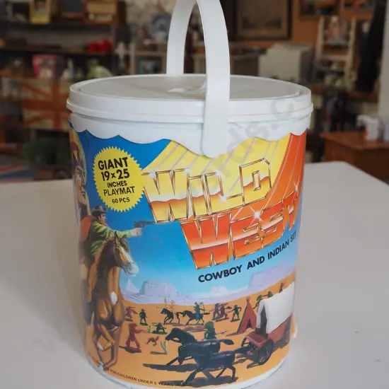 as new plastic tub of cowboy and indian set
