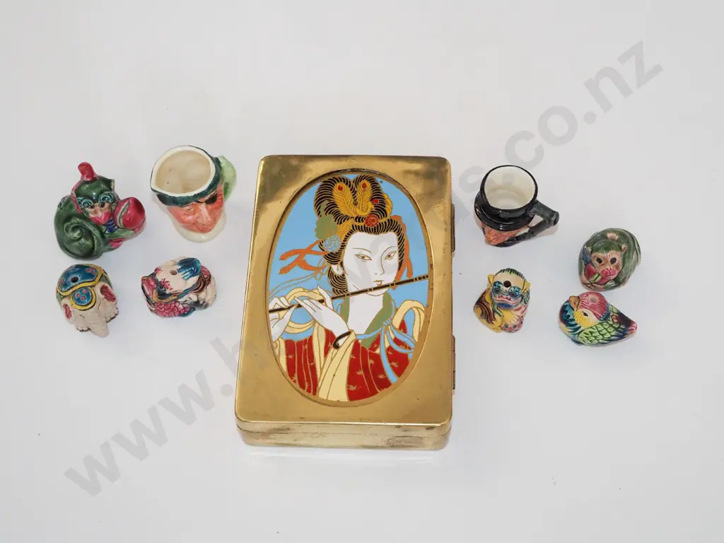 miniature toby jugs, animal figurines, vintage tin Image 1++