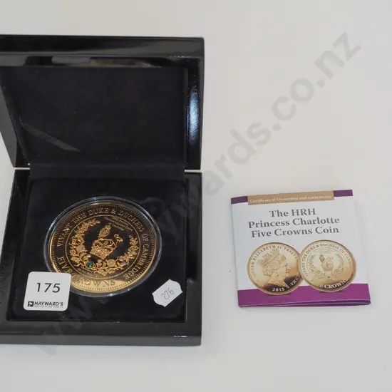 presentation of Princess Charlotte 5 crowns coin