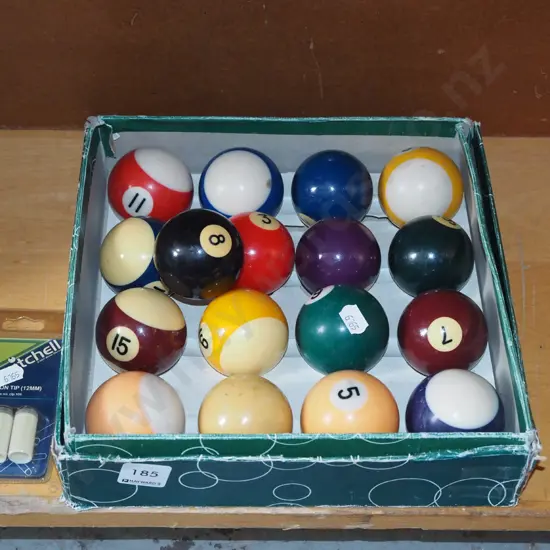 pool balls, cue tips