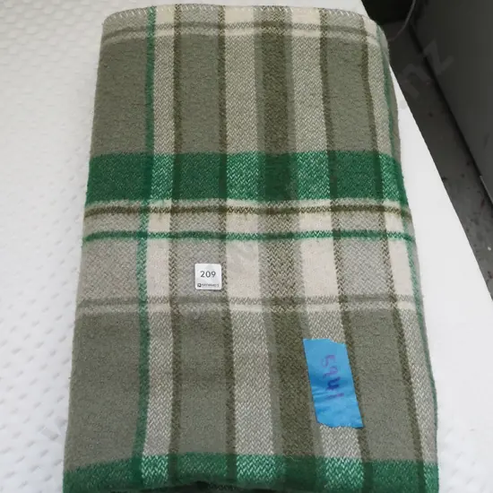 green checked woollen blanket