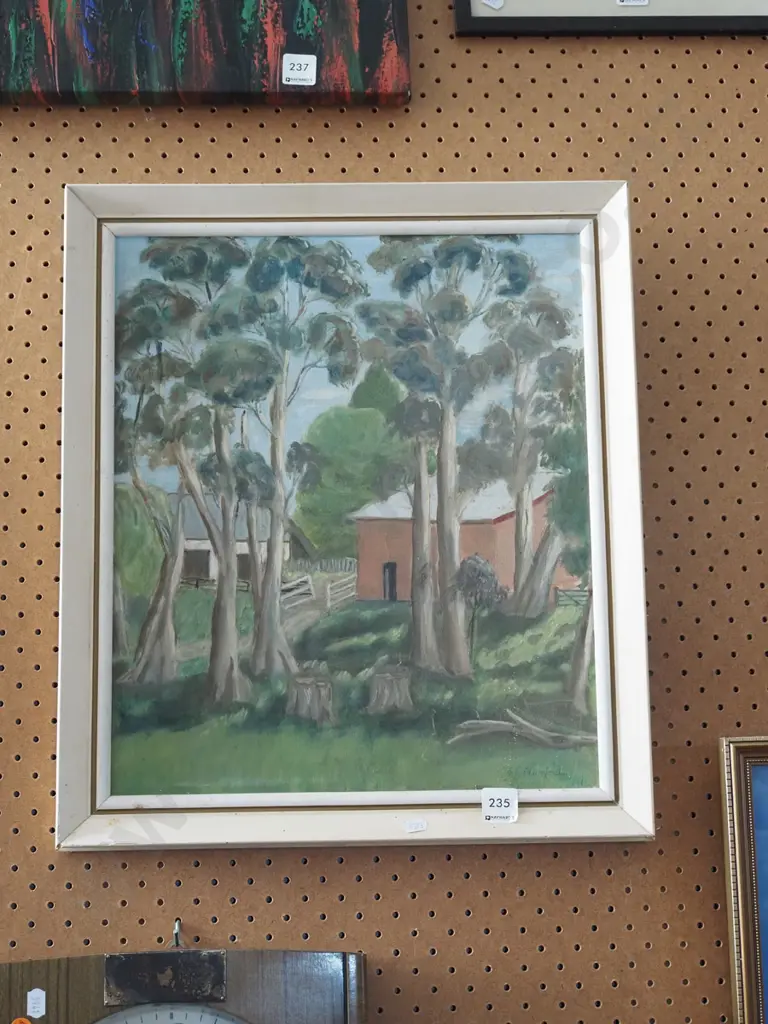 framed oil - farm and eucalypts Image 1++