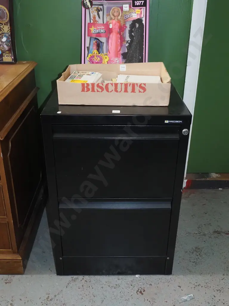 black Precision 2 drawer filing cabinet Image 1++