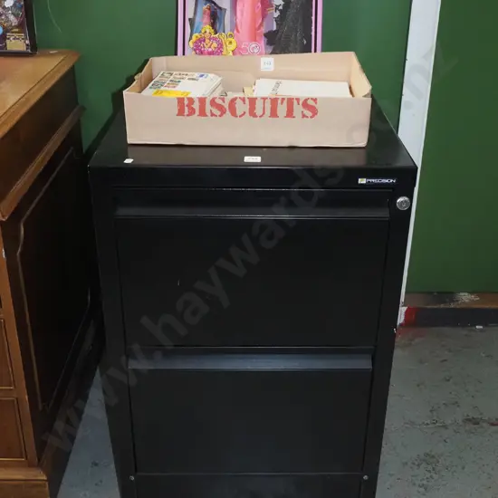 black Precision 2 drawer filing cabinet