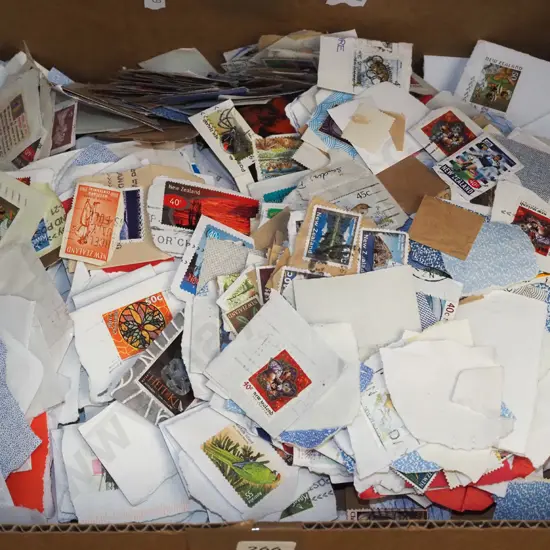 box; various stamps